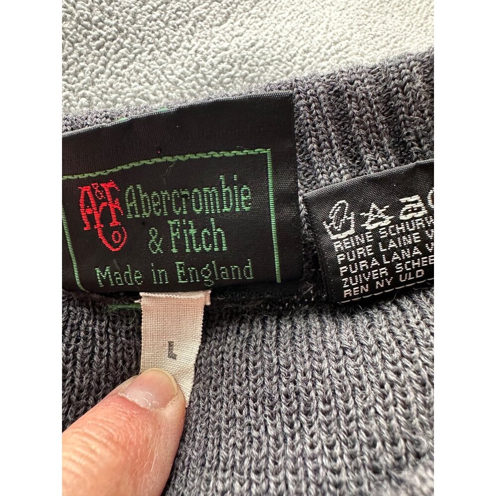 Vtg Abercrombie Fitch Sweater Mens Large Wool  England Made‎ Hunting Black Label - Picture 2 of 9